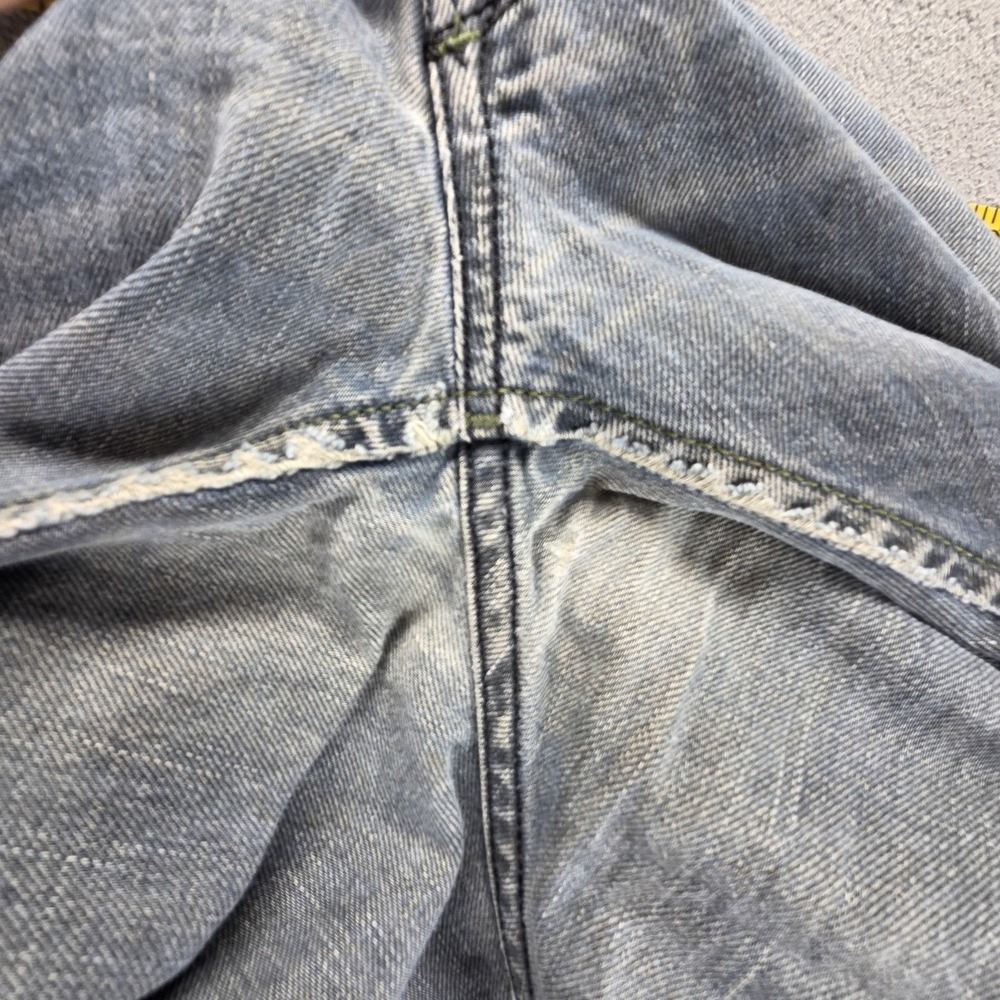 Diesel Jeans Mens 33x32 Blue Iakop Regular Slim Tapered Button Fly Italy 0804J - Picture 15 of 16